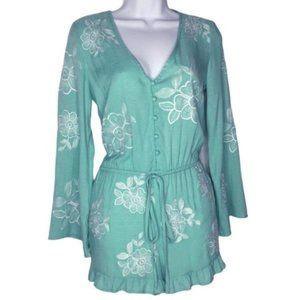 Chelsea & Violet Long Sleeve Embroidered Romper Sz XS